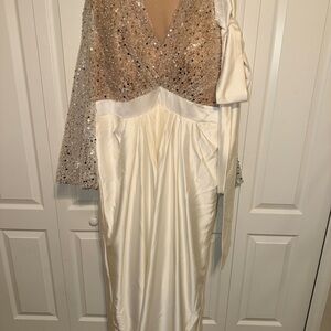 Elegant Sequin and Satin Evening Gown